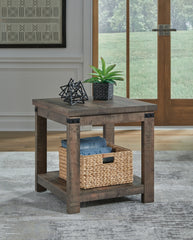 3 Brothers Decor - Ashley Furniture - Hollum End Table - Square End Table / Rustic Brown - T466-2