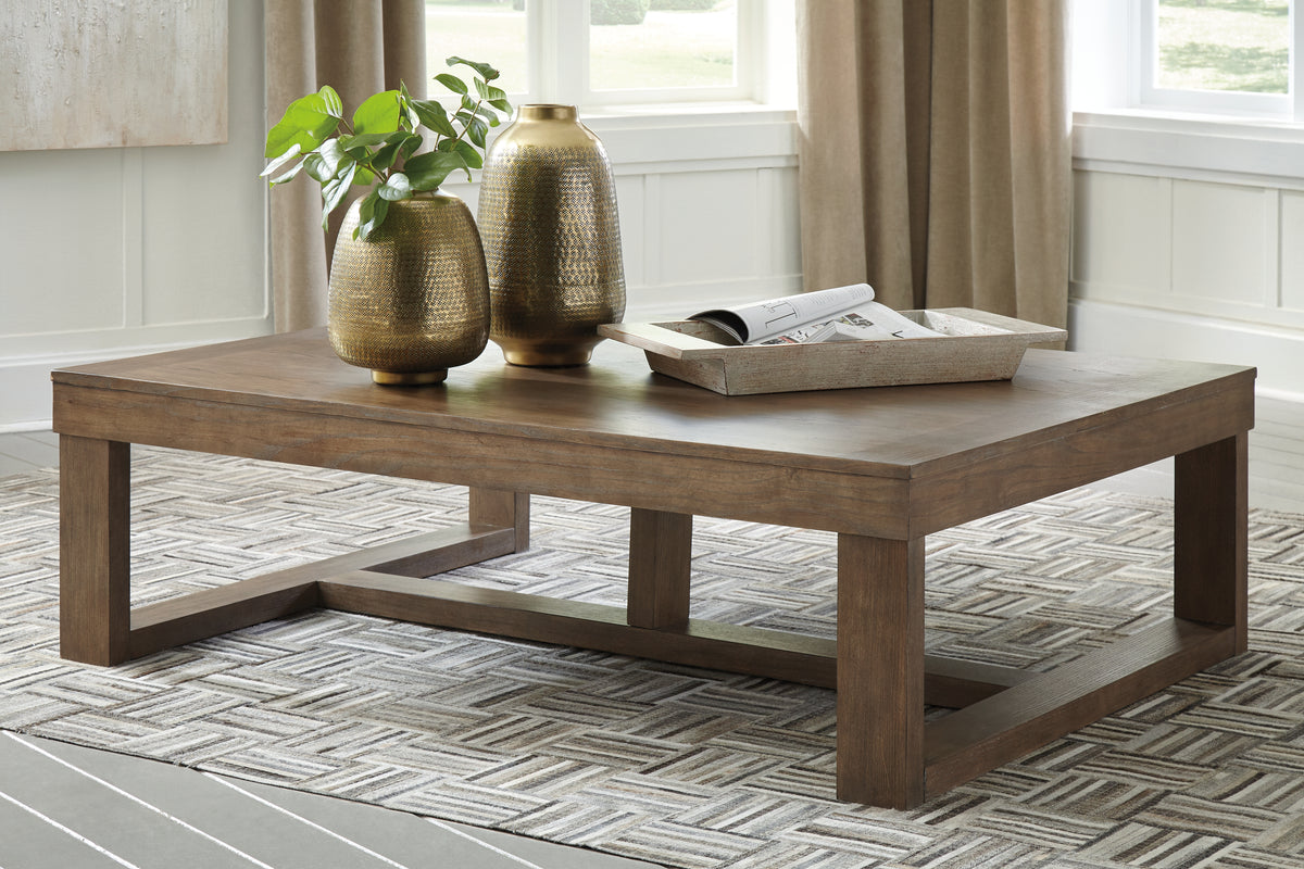 3 Brothers Decor - Ashley Furniture - Cariton Coffee Table - Rectangular Cocktail Table / Gray - T471-1