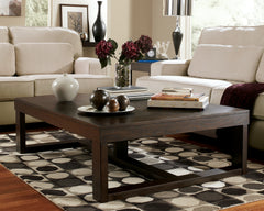 3 Brothers Decor - Ashley Furniture - Watson Coffee Table - Rectangular Cocktail Table / Dark Brown - T481-1
