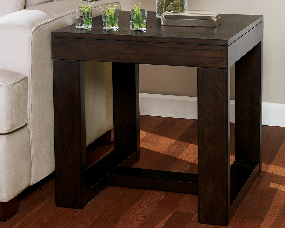 3 Brothers Decor - Ashley Furniture - Watson End Table - Square End Table / Dark Brown - T481-2