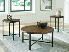 3 Brothers Decor - Ashley Furniture - Crosstrail Table (Set of 3) - Occasional Table Set (3/CN) / Brown - T483-13