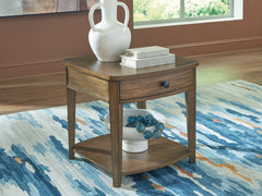 3 Brothers Decor - Ashley Furniture - Burkbyer End Table - Rectangular End Table / Brown - T513-3