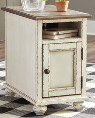 3 Brothers Decor - Ashley Furniture - Realyn Chairside End Table - Chair Side End Table / White/Brown - T523-7