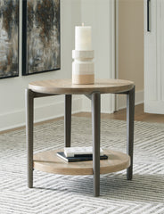 3 Brothers Decor - Ashley Furniture - Dyonton End Table - Round End Table / Light Grayish Brown - T574-6