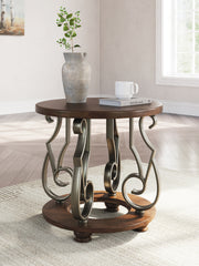 3 Brothers Decor - Ashley Furniture - Frallyn End Table - Round End Table / Dark Brown - T623-6