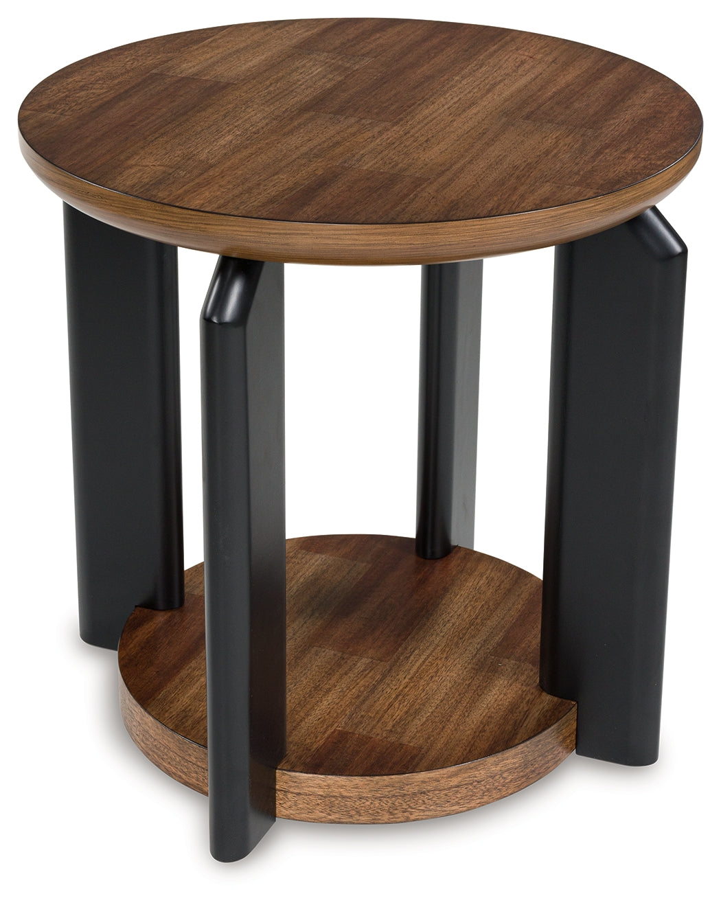 3 Brothers Decor - Ashley Furniture - Kraeburn End Table - Round End Table / Brown/Black - T624-6