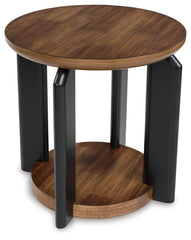 3 Brothers Decor - Ashley Furniture - Kraeburn End Table - Round End Table / Brown/Black - T624-6