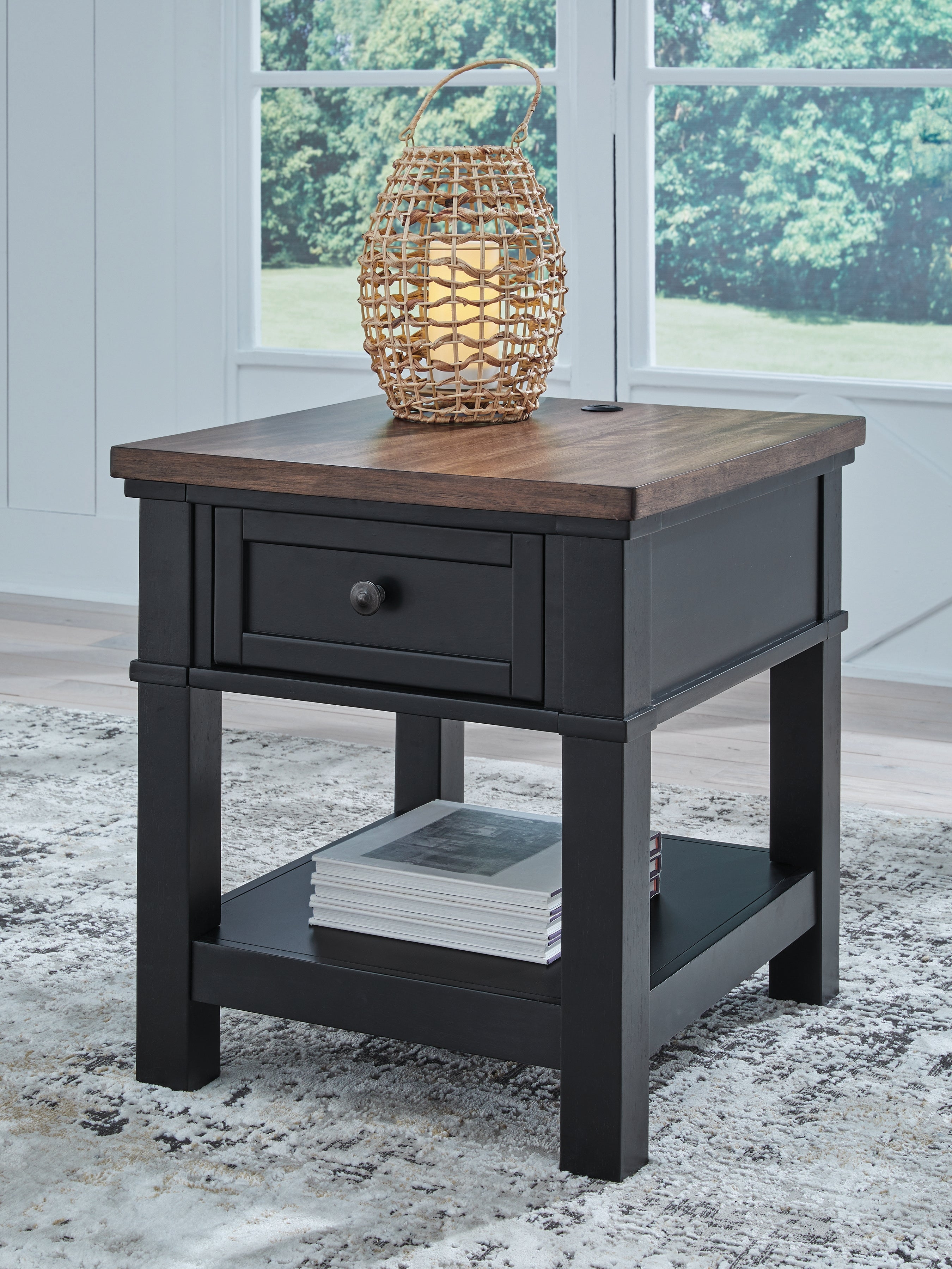 3 Brothers Decor - Ashley Furniture - Wildenauer End Table - Rectangular End Table / Brown/Black - T664-3