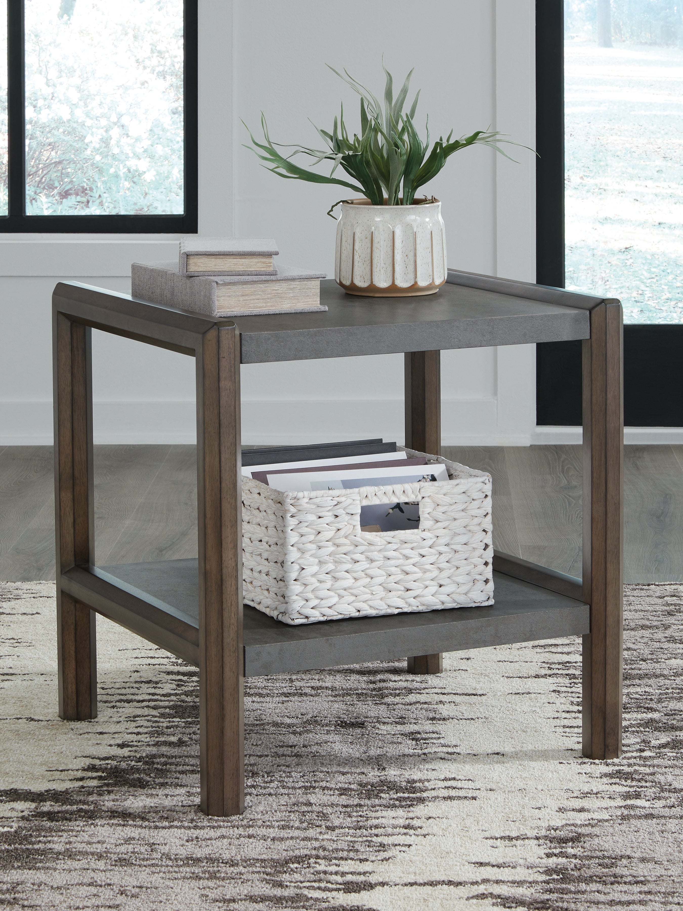 3 Brothers Decor - Ashley Furniture - Kallenny End Table - Rectangular End Table / Brown/Gray - T669-3
