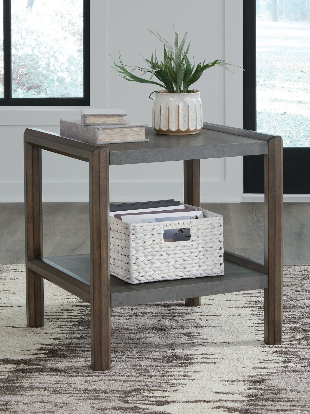 3 Brothers Decor - Ashley Furniture - Kallenny End Table - Rectangular End Table / Brown/Gray - T669-3