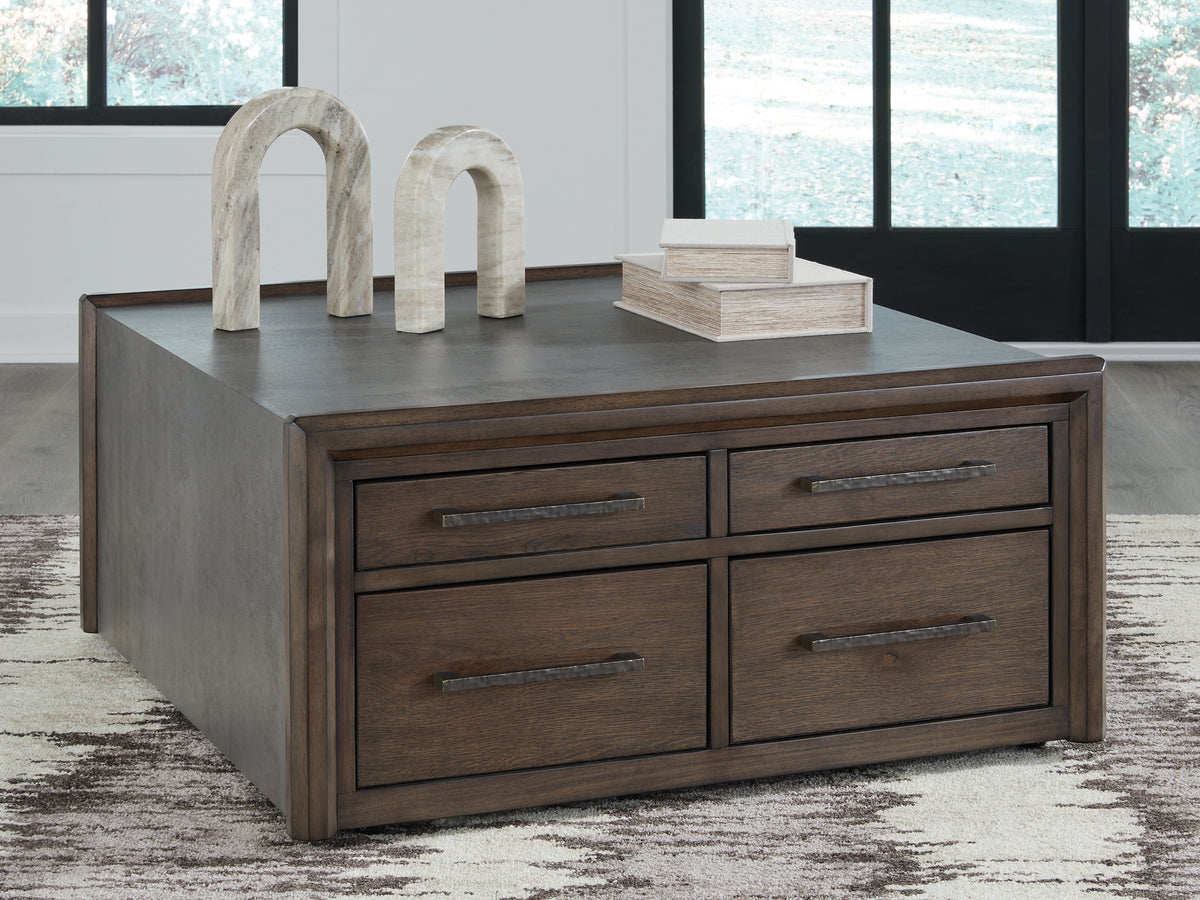 3 Brothers Decor - Ashley Furniture - Kallenny Coffee Table - Square Cocktail Table / Brown/Gray - T669-8