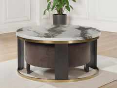 3 Brothers Decor - Ashley Furniture - Jazmore Nesting Coffee Table (Set of 2) - Nesting Cocktail Tables (Set of 2) / Brown/Brass Finish - T671-22