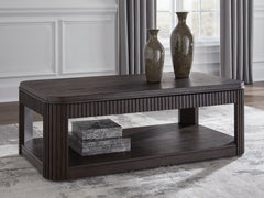 3 Brothers Decor - Ashley Furniture - Carlibrie Lift-Top Coffee Table - Lift Top Cocktail Table / Warm Brown - T700-9