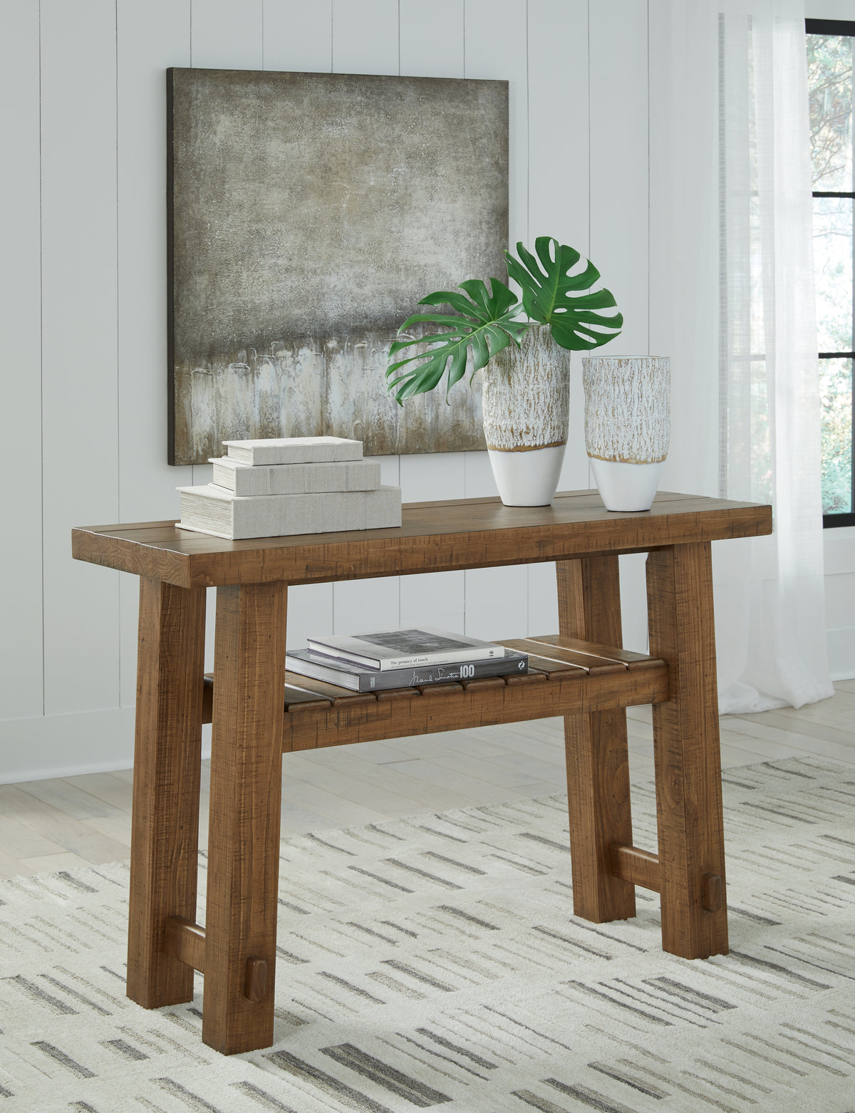3 Brothers Decor - Ashley Furniture - Mackifeld Sofa Table - Sofa Table / Warm Brown - T724-4