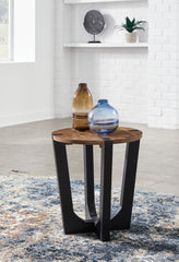 3 Brothers Decor - Ashley Furniture - Hanneforth End Table - Round End Table / Brown/Black - T726-6