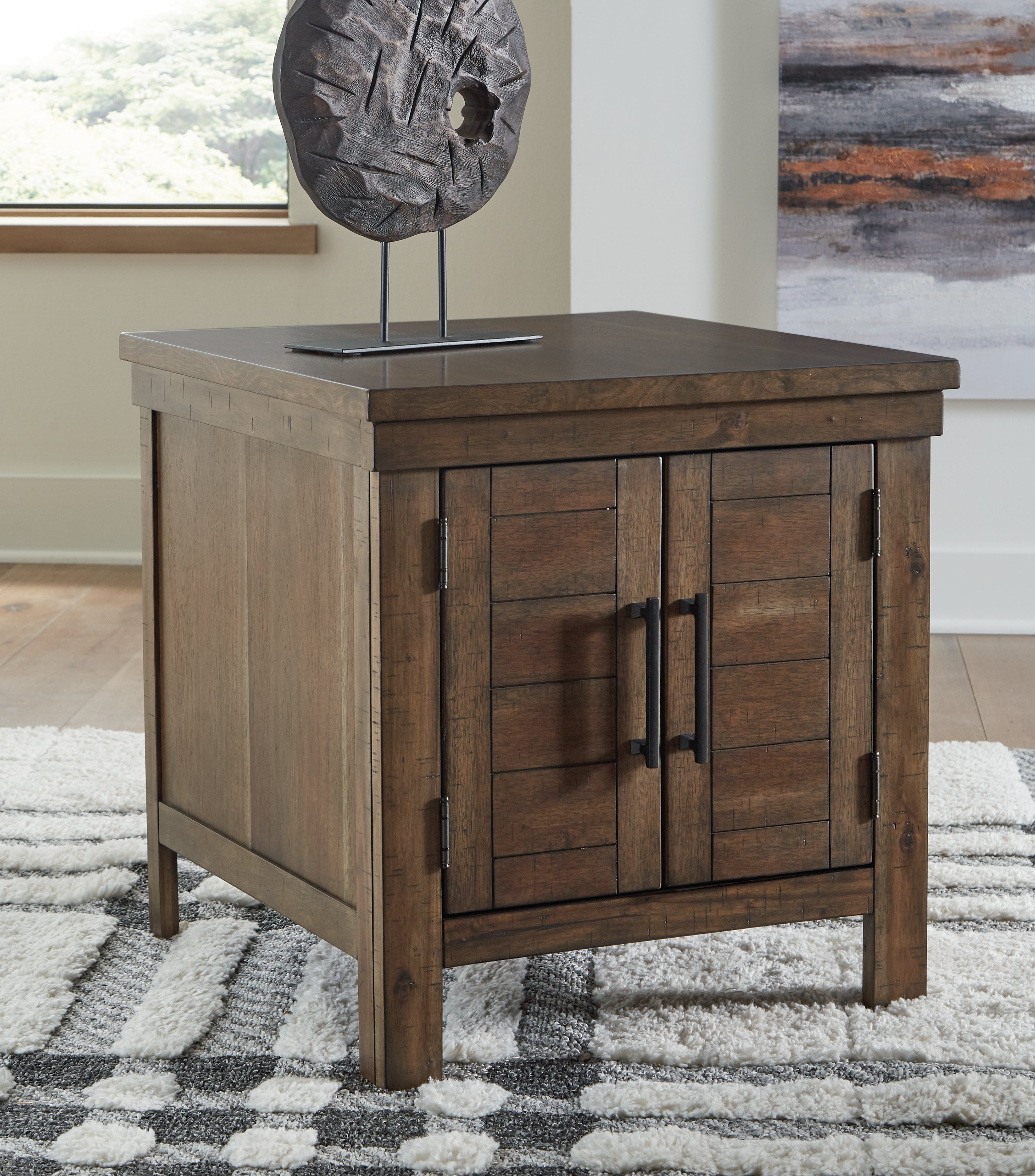 3 Brothers Decor - Ashley Furniture - Moriville End Table - Rectangular End Table / Grayish Brown - T731-3