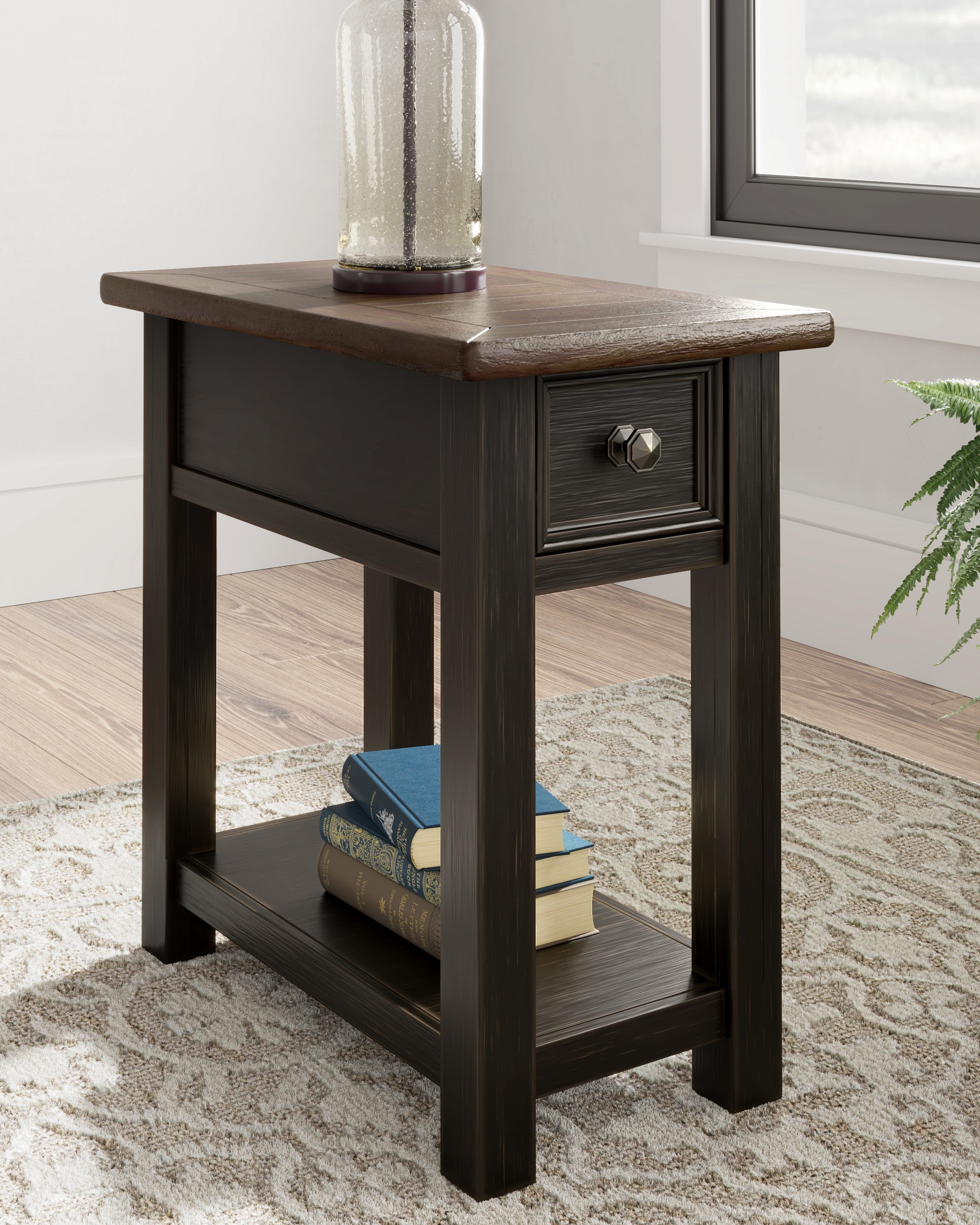 3 Brothers Decor - Ashley Furniture - Tyler Creek Chairside End Table - Chair Side End Table / Grayish Brown/Black - T736-107