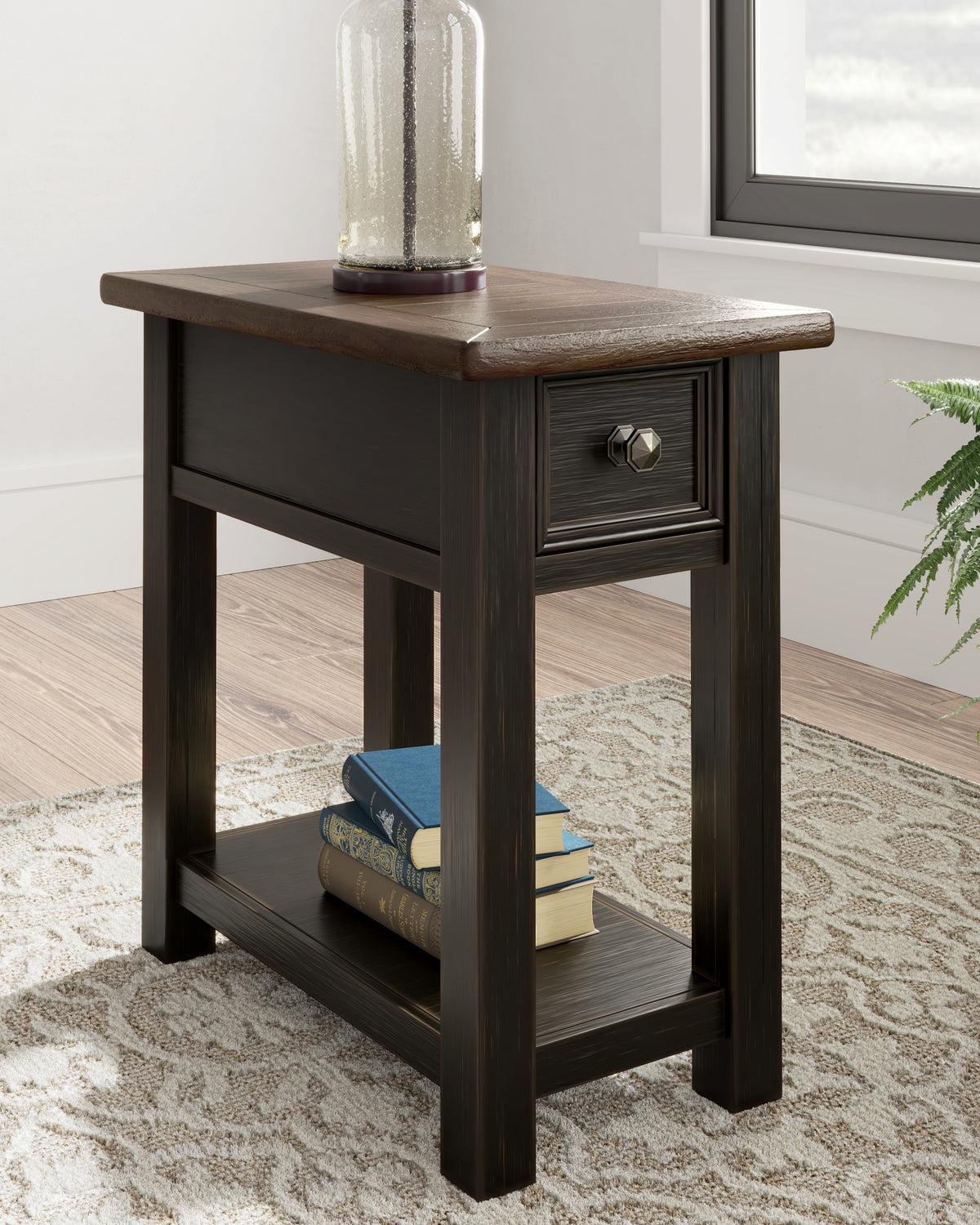 3 Brothers Decor - Ashley Furniture - Tyler Creek Chairside End Table - Chair Side End Table / Grayish Brown/Black - T736-107