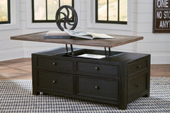3 Brothers Decor - Ashley Furniture - Tyler Creek Coffee Table with Lift Top - Lift Top Cocktail Table / Grayish Brown/Black - T736-20