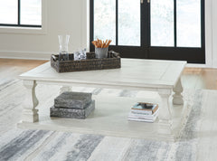 3 Brothers Decor - Ashley Furniture - Arlendyne Coffee Table - Rectangular Cocktail Table / Antique White - T747-1