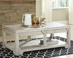 3 Brothers Decor - Ashley Furniture - Fregine Coffee Table with Lift Top - Lift Top Cocktail Table / Whitewash - T755-9