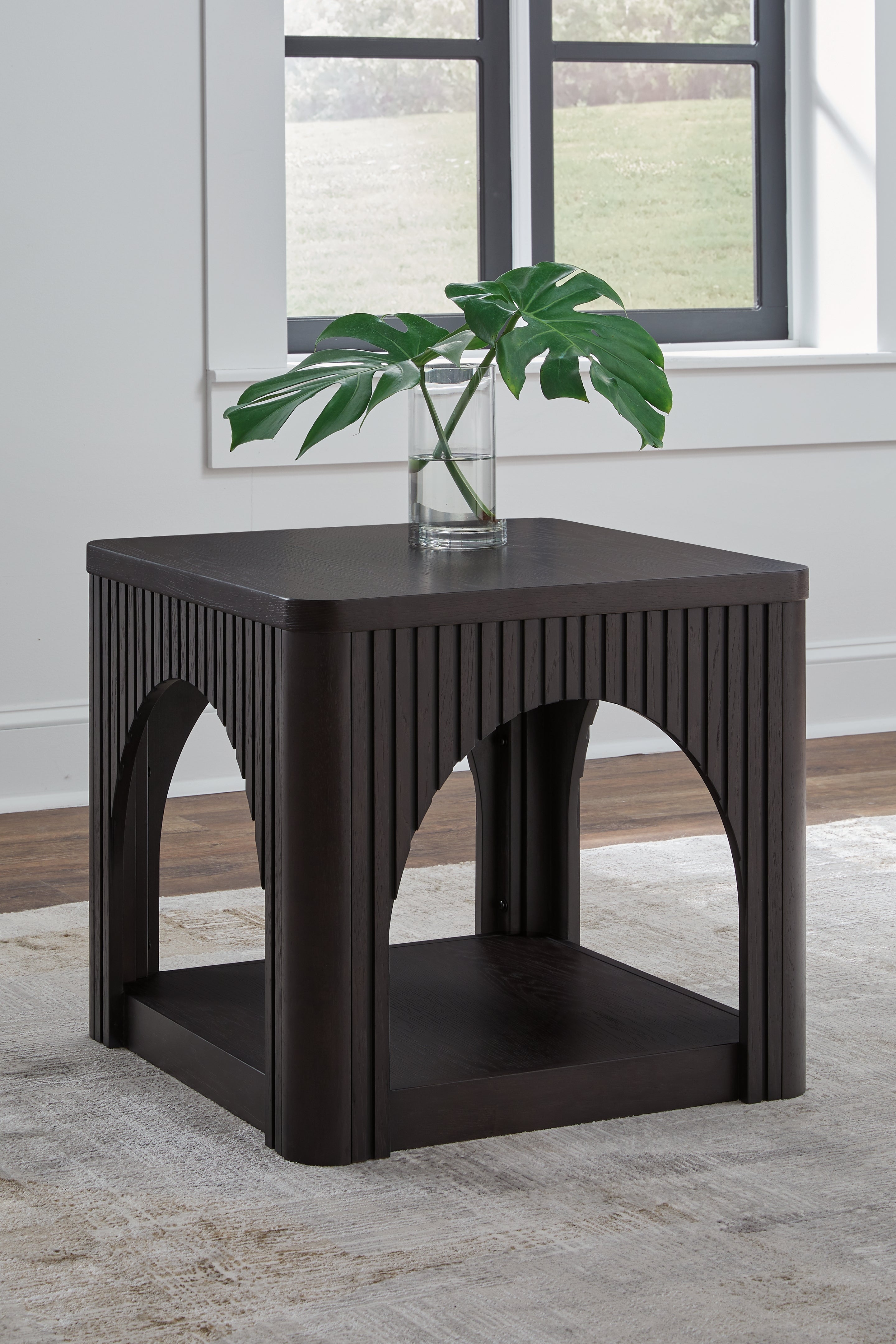 3 Brothers Decor - Ashley Furniture - Yellink End Table - Square End Table / Black - T760-2