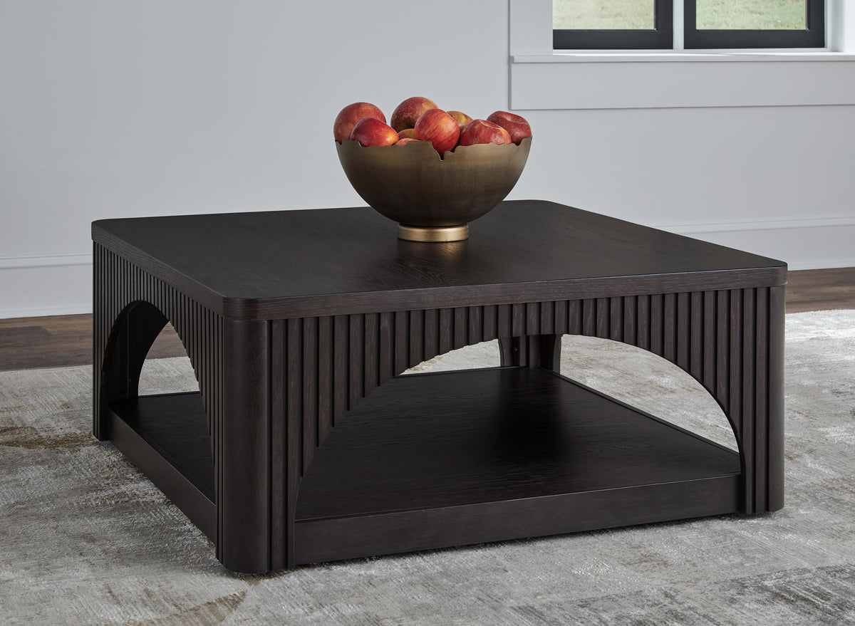 3 Brothers Decor - Ashley Furniture - Yellink Coffee Table - Square Cocktail Table / Black - T760-8