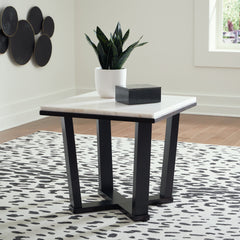 3 Brothers Decor - Ashley Furniture - Fostead End Table - Square End Table / White/Espresso - T770-2