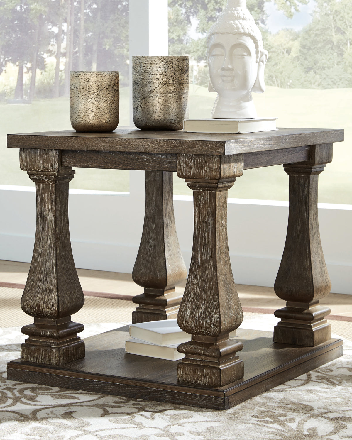 3 Brothers Decor - Ashley Furniture - Johnelle End Table - Rectangular End Table / Gray - T776-3