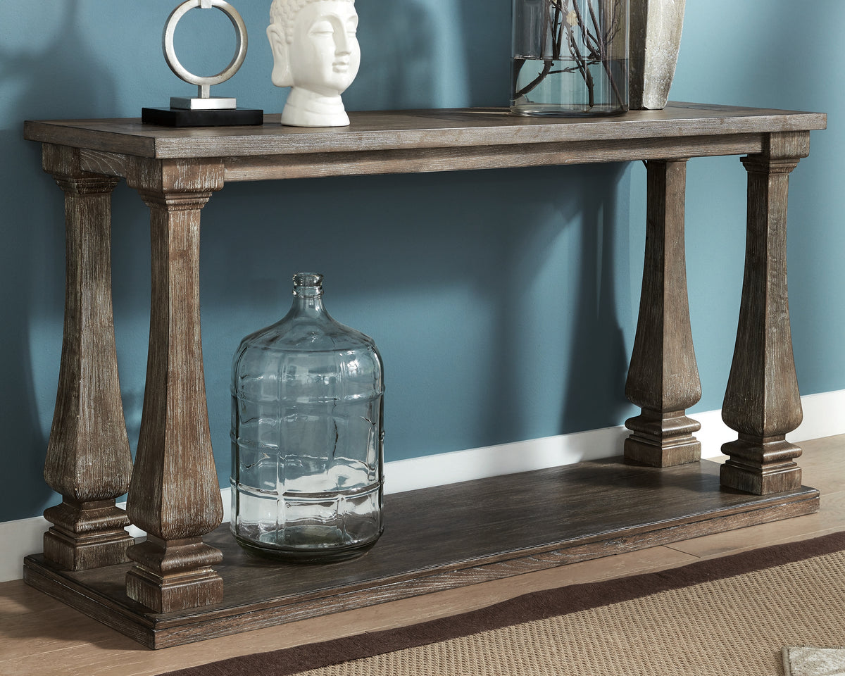 3 Brothers Decor - Ashley Furniture - Johnelle Sofa Table - Sofa Table / Gray - T776-4