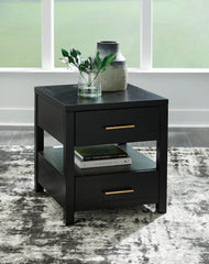 3 Brothers Decor - Ashley Furniture - Winbardi End Table - Rectangular End Table / Black - T786-3