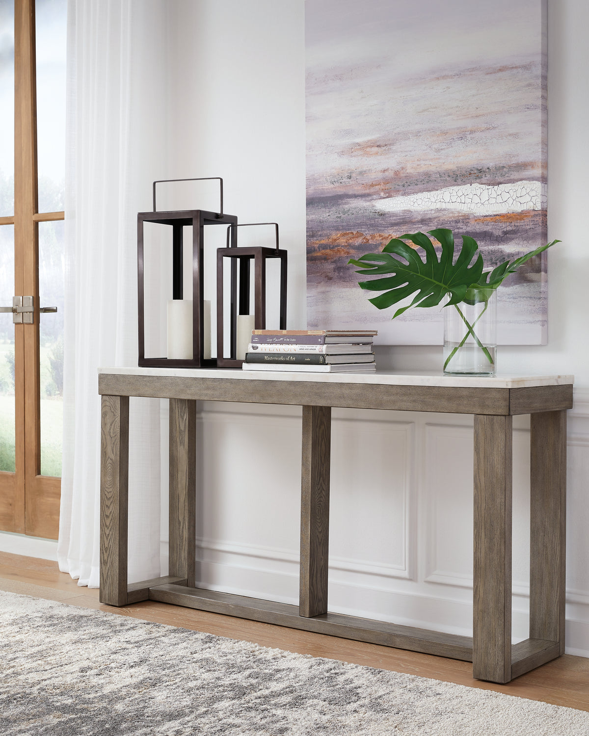 3 Brothers Decor - Ashley Furniture - Loyaska Sofa Table - Sofa Table / Brown/Ivory - T789-4
