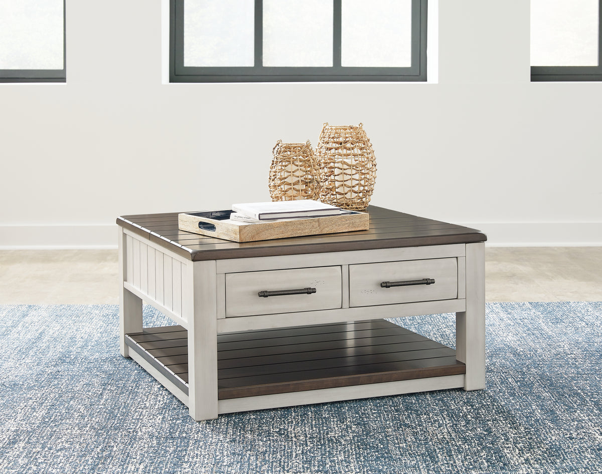 3 Brothers Decor - Ashley Furniture - Darborn Lift-Top Coffee Table - Lift Top Cocktail Table / Gray/Brown - T796-00