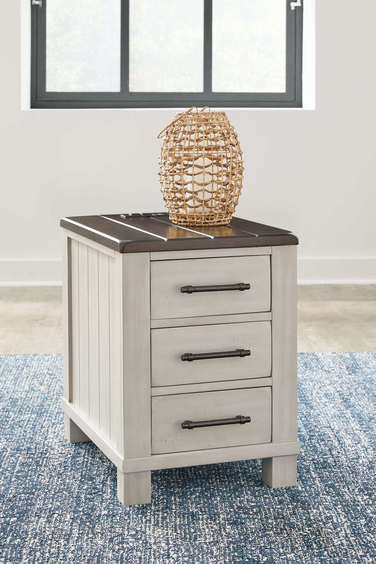 3 Brothers Decor - Ashley Furniture - Darborn Chairside End Table - Chair Side End Table / Gray/Brown - T796-7