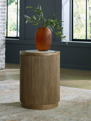 3 Brothers Decor - Ashley Furniture - Camdill End Table - Round End Table / Light Brown/White - T808-6
