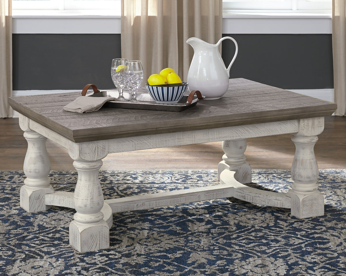 3 Brothers Decor - Ashley Furniture - Havalance Coffee Table - Rectangular Cocktail Table / Gray/White - T814-1