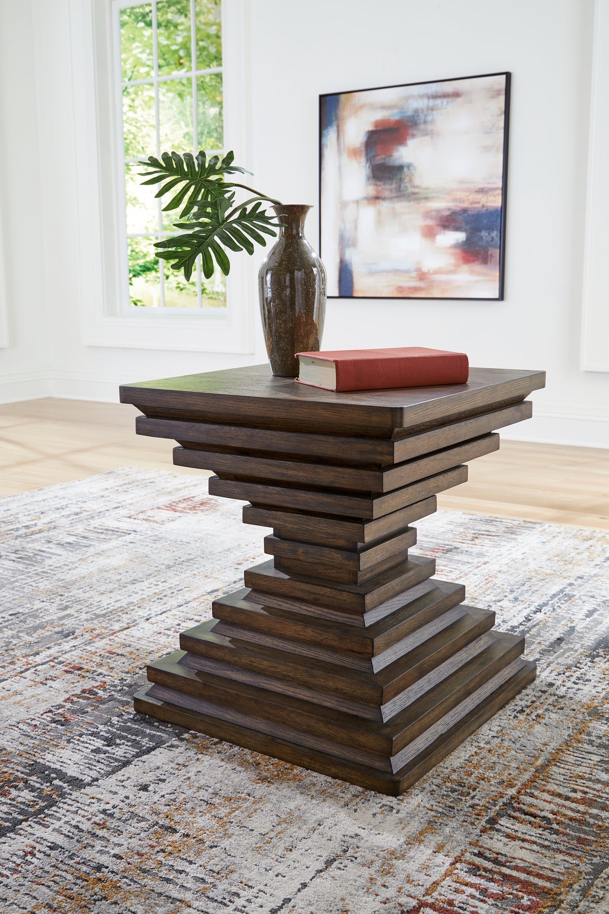 3 Brothers Decor - Ashley Furniture - Hannodream End Table - Square End Table / Warm Brown - T821-2