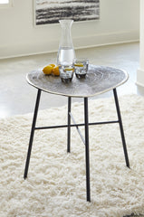 3 Brothers Decor - Ashley Furniture - Laverford End Table - Round End Table / Chrome/Black - T836-6