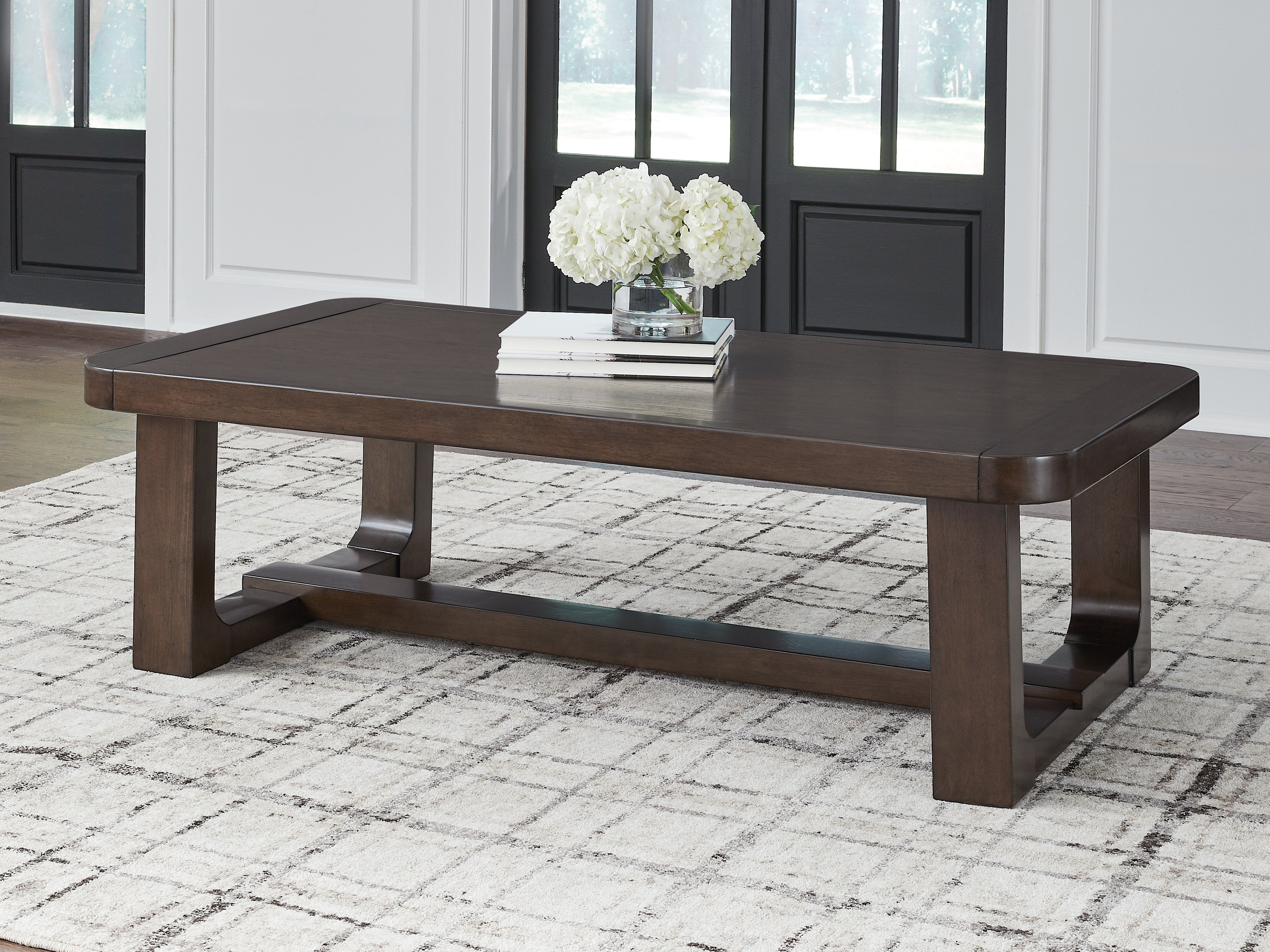 3 Brothers Decor - Ashley Furniture - Breckington Coffee Table - Rectangular Cocktail Table / Dark Brown - T856-1