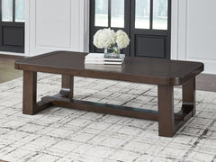 3 Brothers Decor - Ashley Furniture - Breckington Coffee Table - Rectangular Cocktail Table / Dark Brown - T856-1