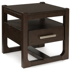 3 Brothers Decor - Ashley Furniture - Breckington End Table - Square End Table / Dark Brown - T856-2