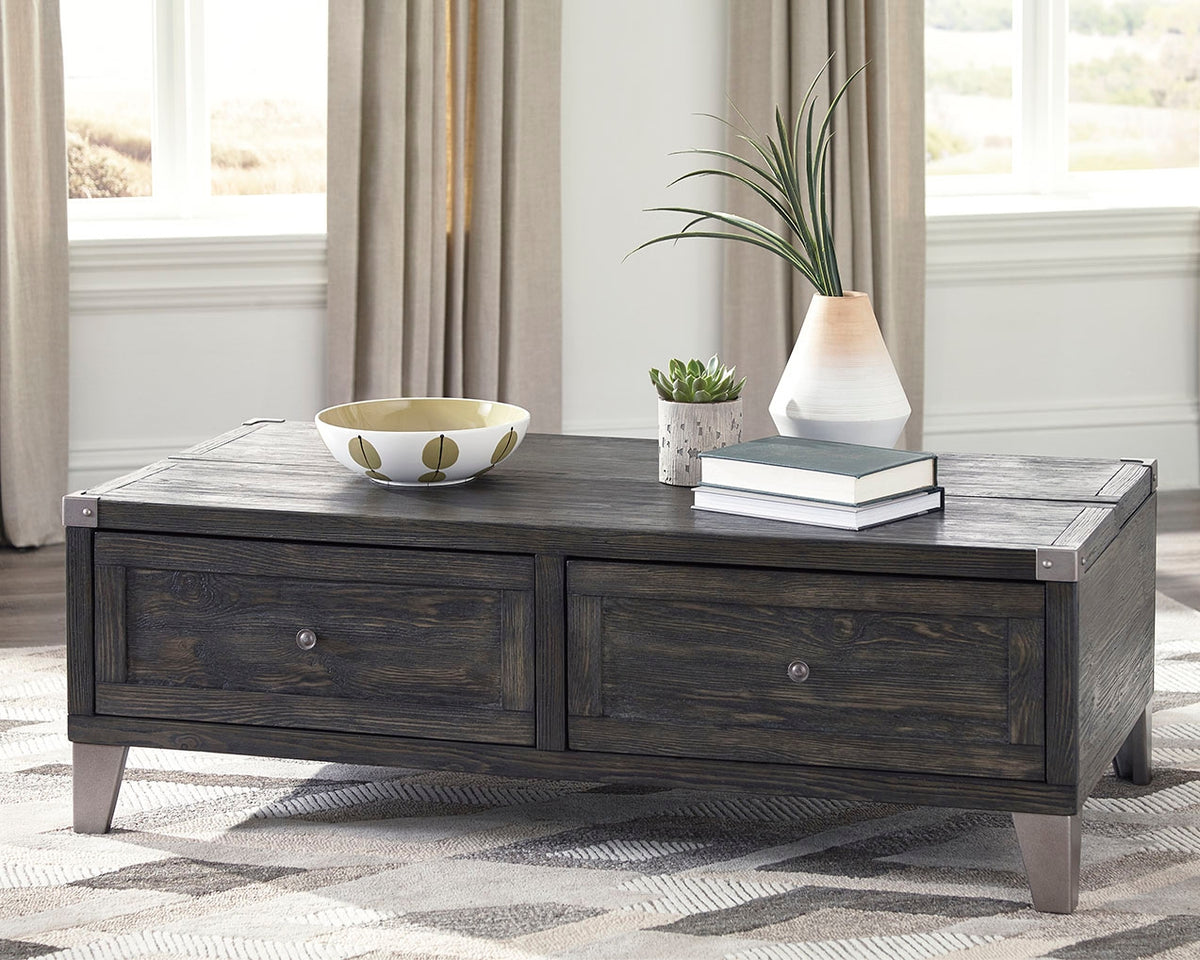 3 Brothers Decor - Ashley Furniture - Todoe Coffee Table with Lift Top - Lift Top Cocktail Table / Dark Gray - T901-9