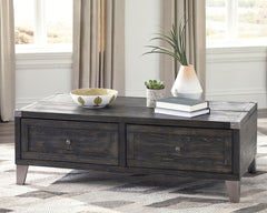 3 Brothers Decor - Ashley Furniture - Todoe Coffee Table with Lift Top - Lift Top Cocktail Table / Dark Gray - T901-9