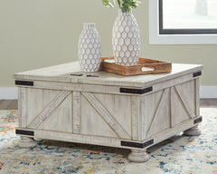 3 Brothers Decor - Ashley Furniture - Carynhurst Coffee Table - Cocktail Table with Storage / Whitewash - T929-20