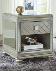 3 Brothers Decor - Ashley Furniture - Chevanna End Table - Rectangular End Table / Platinum - T942-3
