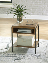 3 Brothers Decor - Ashley Furniture - Fridley End Table - Rectangular End Table / Brown/Black - T964-3