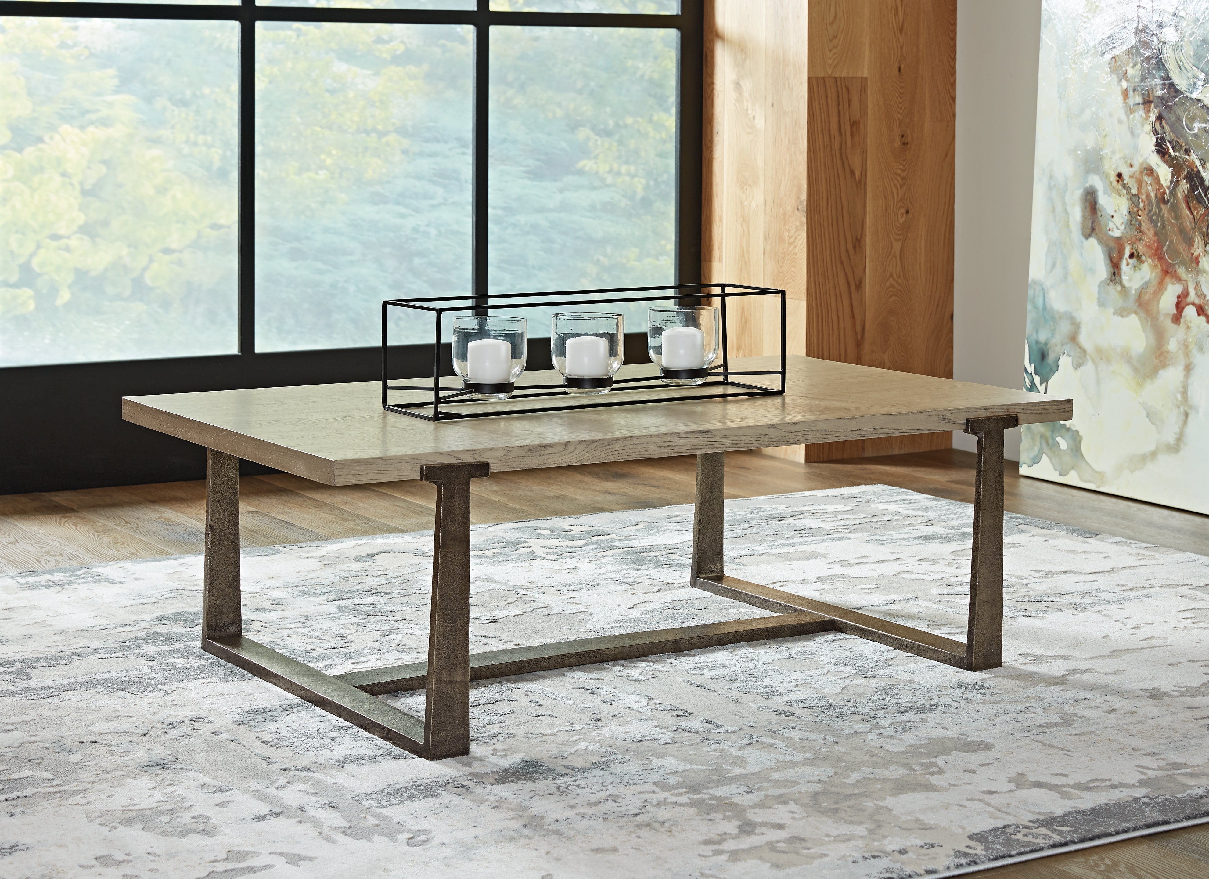 3 Brothers Decor - Ashley Furniture - Dalenville Coffee Table - Rectangular Cocktail Table / Gray - T965-1