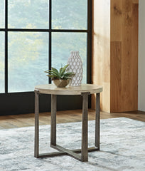 3 Brothers Decor - Ashley Furniture - Dalenville End Table - Round End Table / Gray - T965-6