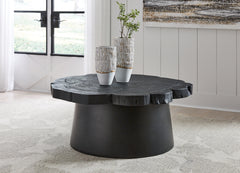 3 Brothers Decor - Ashley Furniture - Wimbell Coffee Table - Round Cocktail Table / Black - T970-8