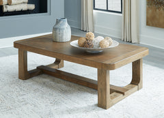 3 Brothers Decor - Ashley Furniture - Cabalynn Coffee Table - Rectangular Cocktail Table / Light Brown - T974-1